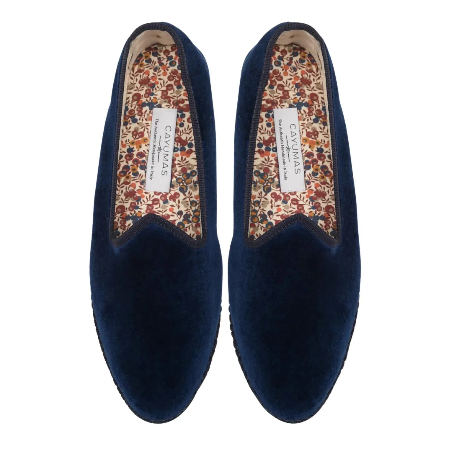 Women's Velvet Loafers In Navy