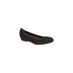 Women's Vicki Ballet Flat Shoes In Etched Black Suede